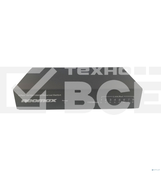 Коммутатор неуправляемый NEOMAX NMS-108P-1000-S, 8 портов 1000 Mbps, металл