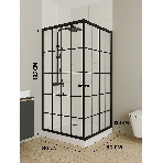 Душевой уголок квадратный BAU Stil square 80х80х195, с поддоном 12,5 см, закаленное стекло толщиной, фото2