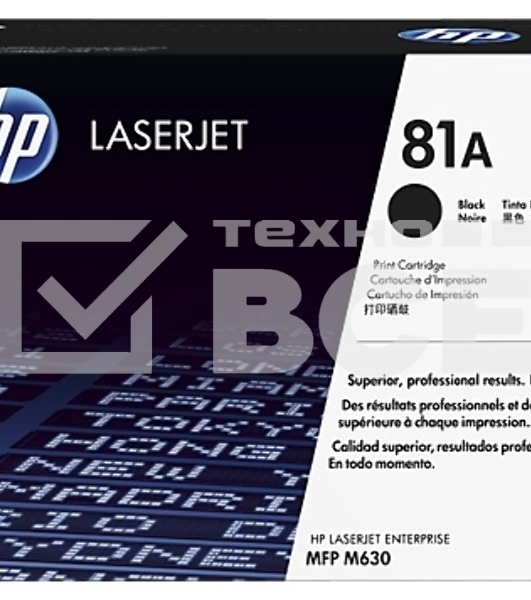 Тонер Картридж HP 81A CF281A черный для HP LJ Pro M630dn/f/h/z (10500стр.)