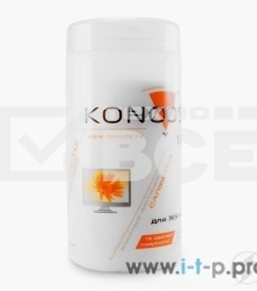 Чистящие средства Konoos KBF-100 Салфетки для ЖК-экранов в банке, 100 шт.