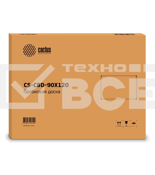 Демонстрационная доска Cactus CS-CBD-90X120 пробковая 90x120см алюминиевая рама