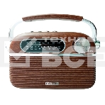 Радиоприемник портативный Hyundai H-PSR200 дерево коричневое/серебристый USB microSD, фото 1