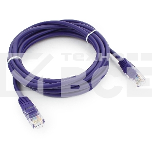 Патч-корд UTP Cablexpert кат.5e, 3м, литой, многожильный (фиолетовый)