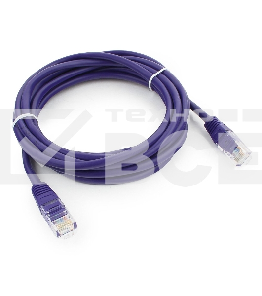 Патч-корд UTP Cablexpert кат.5e, 3м, литой, многожильный (фиолетовый)