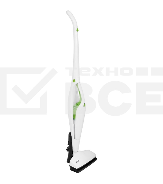 Пылесос вертикальный Mystery MVC-1118 белый/зеленый, питание от аккумулятора, 300 Вт, уборка сухая, пылесборник 0.5 л, работа от АКБ max 30 мин