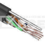Кабель витая пара Rexant UTP 4PR 24AWG, CAT5e наружный (OUTDOOR) + ТРОС*1 (бухта 305 м), фото 1