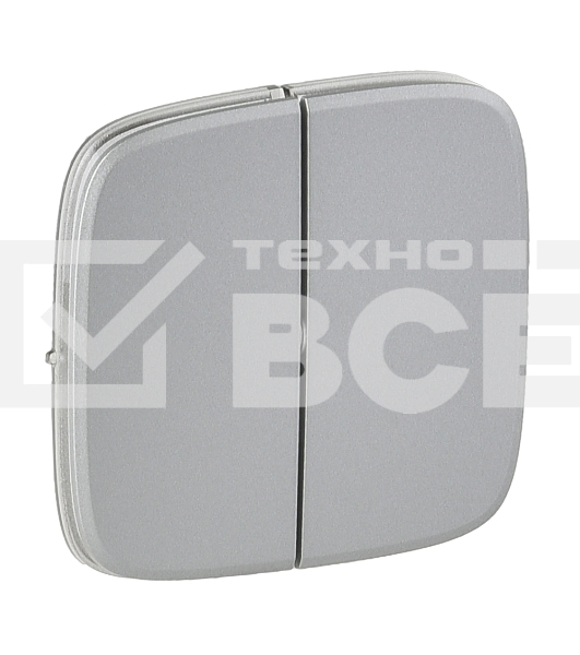 Лицевая панель для двухклавишного выключателя. Алюминий Valena ALLURE. 