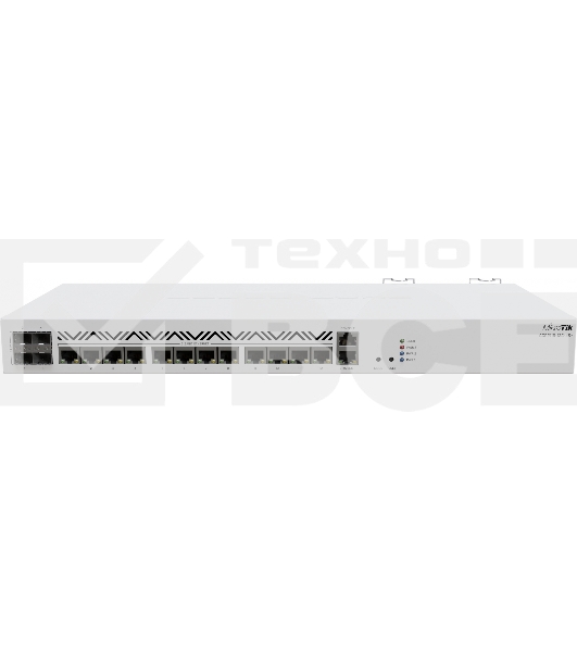 Маршрутизатор Mikrotik CCR2116-12G-4S+ Cloud Core Router 2116-12G-4S+ with Amazon Annapurna Labs Alpine v3 AL73400 CPU (16-cores, 2GHz per core), 16GB RAM, 4xSFP+ cage, 13xGbit LAN, M.2 PCIe slot, RouterOS L6, 1U rackmount case, Dual PSU