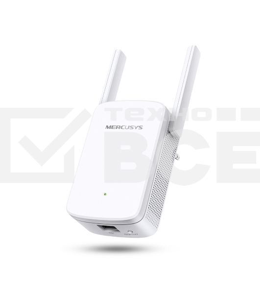 Усилитель сигнала Mercusys ME30 AC1200 Wi-Fi Range Extender, 300 Mbps at 2.4 GHz + 867 Mbps at 5 GHz, 1 x 10/100 LAN, 2× Fixed External Antennas, Wall Plugged, WPS/Reset Button, Signal Indicator, Range Extender/Access Point mode, Adaptive Path Selection