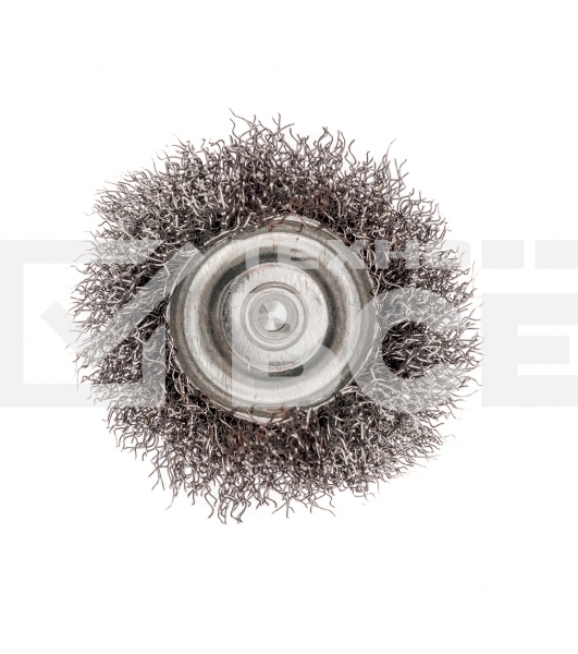 Щетка для дрели Сибртех 50 мм, 'чашка' со шпилькой 6 мм, витая проволока, 0,3мм