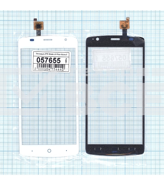 Сенсорное стекло (тачскрин) для ZTE Blade L5 Plus, белое