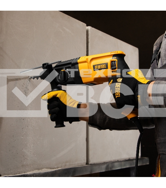 Перфоратор электрический RHH-800-26, SDS-plus, 800 Вт, 3 Дж, 3 плюс 1 реж. Denzel