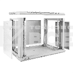 Шкаф телекоммуникационный 19' настенный 9U ExeGate EC-WM-9U.450.G.GREY (19', 9U, 600x450x500 мм (ШхГхВ), передняя дверь закаленное стекло, съемные боковые панели, пыле- и влагозащита IP23, светло-серый RAL 7035), фото4