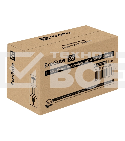 Аккумуляторная батарея ExeGate EX285657RUS HRL 12-120 (12V 120Ah, под болт М8)