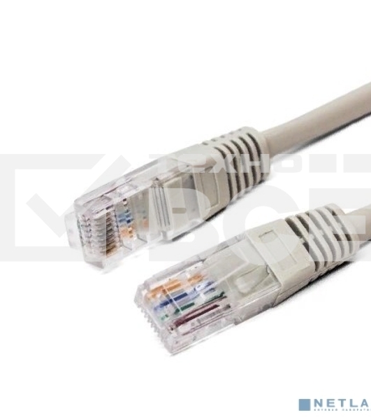 Кабель патч-корд, Filum FL-U5-C-1M U/UTP 5e cat. 1м, 26AWG(7x0.16 мм), чистая медь, PVC, серый