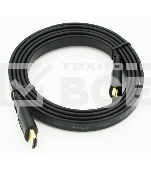 Кабель HDMI v.1.4 1.5м Flat плоский HDMI (m)/HDMI (m)