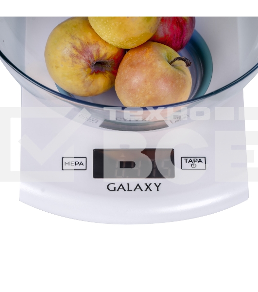 Весы кухонные Galaxy Line GL 2803, белый, пластик, максимальный вес 5 кг, ЖК-дисплей с подсветкой, цена деления 1 г