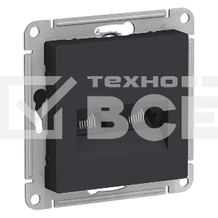 Механизм розетки компьютерной 2-м AtlasDesign RJ45 + RJ45 кат.5e карбон SchE ATN001085