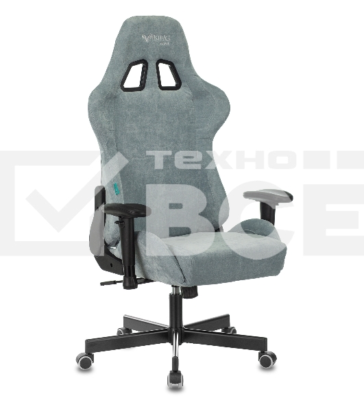 Кресло игровое Бюрократ VIKING KNIGHT LT28 FABRIC серо-голубой крестовина металл/пластик