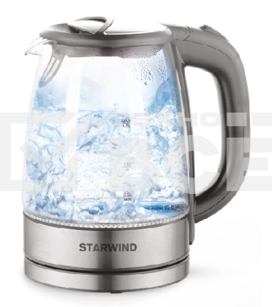 Чайник электрический Starwind SKG2315 1.7л. 2200Вт серый/серебристый (корпус: стекло)