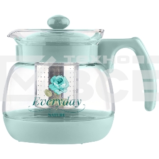 Чайник заварочный MENTOLO, 950 мл из жаропрочного стекла с фильтром из нерж стали