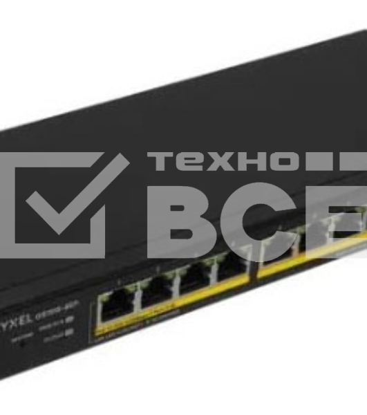 Гибридный Smart L2 коммутатор PoE+ Zyxel NebulaFlex GS1915-8EP, 8xGE PoE+, бесшумный (без вентилятора), бюджет PoE 60 Вт, автономное/облачное управление
