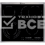 Встраиваемая варочная поверхность Electrolux электрическая, 60 см, серебристая рамка, черный цвет, фото 1