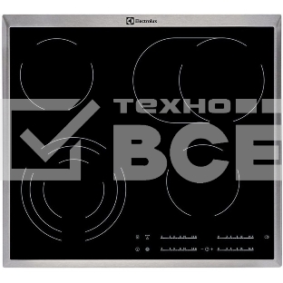 Встраиваемая варочная поверхность Electrolux электрическая, 60 см, серебристая рамка, черный цвет