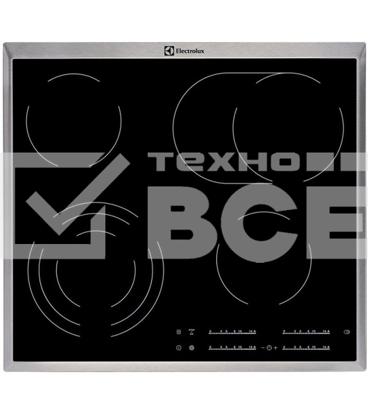 Встраиваемая варочная поверхность Electrolux электрическая, 60 см, серебристая рамка, черный цвет