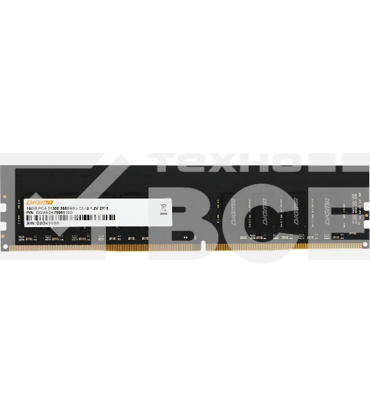 Оперативная память Digma, DDR4, 16GB (1x16GB), 2666MHz, CL19, DIMM