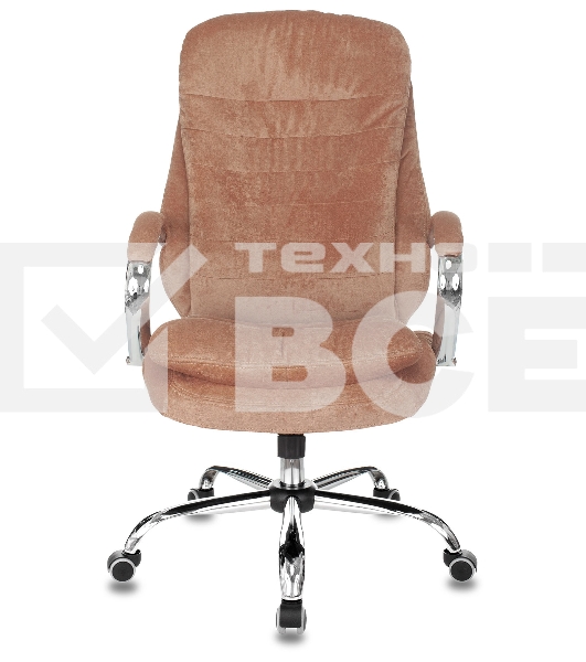 Кресло руководителя Бюрократ T-9950SL Fabric светло-коричневый Velvet 90, крестовина металл хром