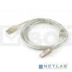 Кабель Cablexpert USB 2.0 Pro, AM/BM, 0,75м, экран, 2 феррит.кольца, прозрачный (CCF-USB2-AMBM-TR-0.75M), фото2