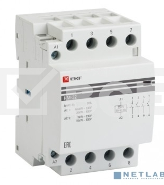 Контактор модульный EKF km-3-16-40 КМ 16А 4NO (3 мод.) PROxima