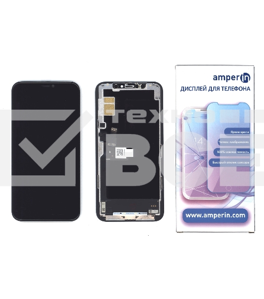 Дисплей Amperin для iPhone 11 Pro в сборе с тачскрином (Soft Oled), черный