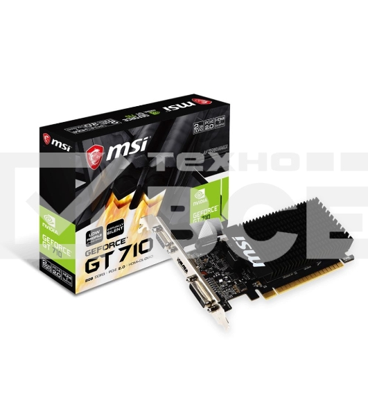 Видеокарта MSI PCI-E GT 710 2GD3H LP nVidia GeForce GT 710 2048Mb 64bit DDR3 954/1600 DVIx1/HDMIx1/CRTx1/HDCP Ret low profile