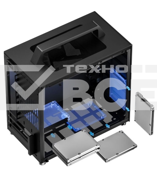 Компьютерный корпус JONSBO T8 PLUS Black без БП, боковые панели из закаленного стекла, mini-ITX, черный