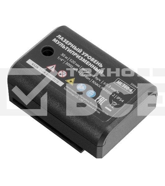 Лазерный уровень м-призм. MTX ML 360-4 Basic SET, 30 м, зеленый луч, акк. Li 3000 мА·ч, сумка