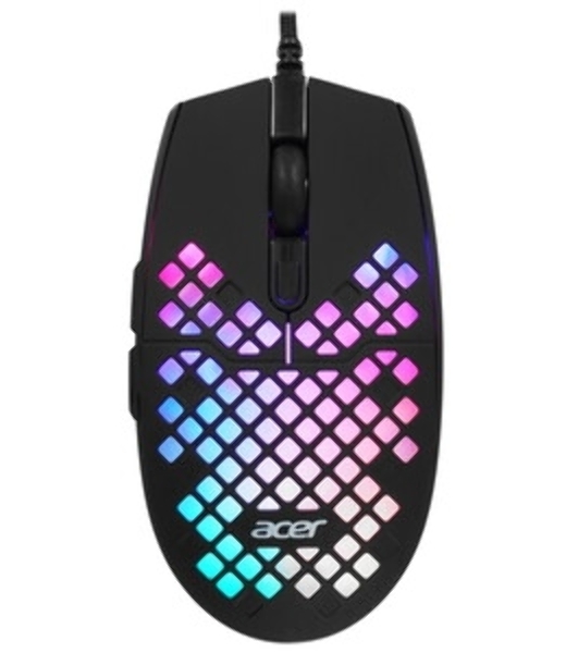 Мышь проводная Acer OMW134 черный, 3200 dpi, USB, кнопки - 6