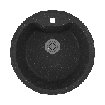 Мойка для кухни BAU Dream Black stone D 51, выпуск с сифоном в комплекте, черный камень, фото2