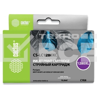 Картридж струйный Cactus CS-LC1280XC голубой (16,6 мл) для Brother MFC-J6510/6910DW