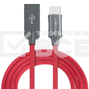Кабель Crown USB - USB Type-C CMCU-3132C red