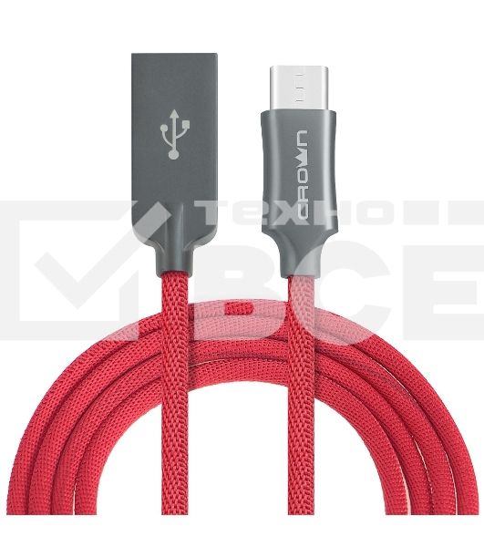 Кабель Crown USB - USB Type-C CMCU-3132C red