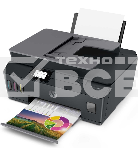 МФУ струйный HP Smart Tank 530 AiO (4SB24A), A4, цветной, печ. до 22 стр/мин. (ч/б) до 16 стр/мин. (цвет), скан. до 5 стр/мин. (ч/б) 3 стр/мин. (цвет), 1200x1200dpi, USB, Wi-Fi, BlueTooth, Air Print, Mopria