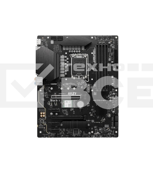 Материнская плата MSI PRO Z790-S WIFI, LGA 1700, ATX, 4xDDR5, 1xPCIe 5.0 x16, 4xM.2, 4xSATA, 1xHDMI, 1xDP, 2.5 Gigabit Ethernet, 7.1 аудио
