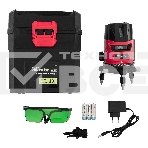 Лазерный уровень CRX-30G, 30 м, зеленый луч, батарейки, резьба 5/8