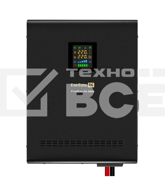 Комплект ИБП EX296004RUS + батарея 33Aч EX282974RUS 4шт (инвертор, синус, для котла, настенный) ExeGate FineSine SX-5000.LCD.AVR.2SH.T <5000VA/3500W, чистая синусоида, цветной LCD-дисплей, AVR, 2*Schuko+клеммы, линейно-интерактивный, крепление настенное, 