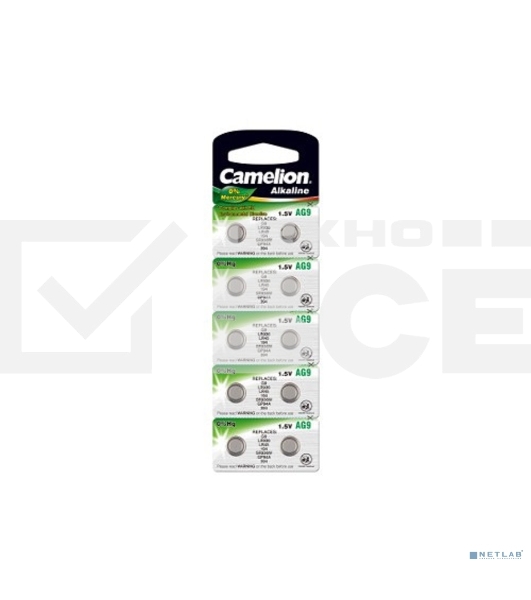 Батарейка для часов Camelion G 9 BL-10 Mercury Free (0%Hg), 394A/LR936/194) 1.5 В