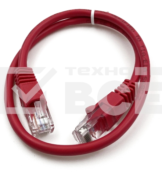 Патч-корд Buro UTP 4 пары cat5E CCA molded 0.25м красный RJ-45 (m)-RJ-45 (m) (упак.:1шт)
