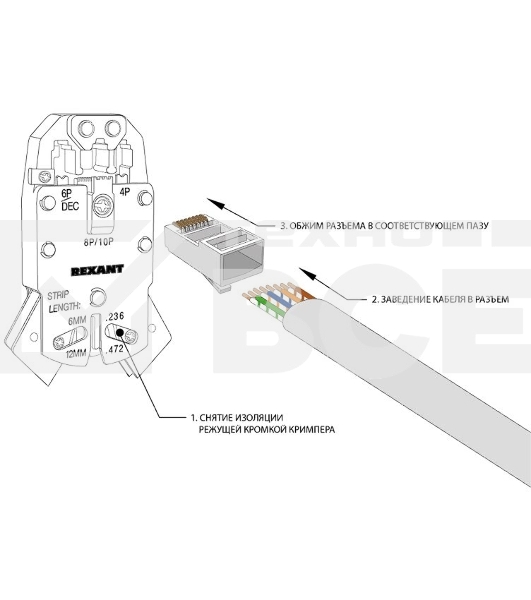 Джек комп. 8P-8C кат.5е Rexant 05-1021