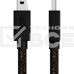 Кабель GCR PROF 1.0m USB 2.0, AM/mini 5P, черно-прозрачный, 28/24 AWG, экран, армированный, морозостойкий, GCR-51197, фото2